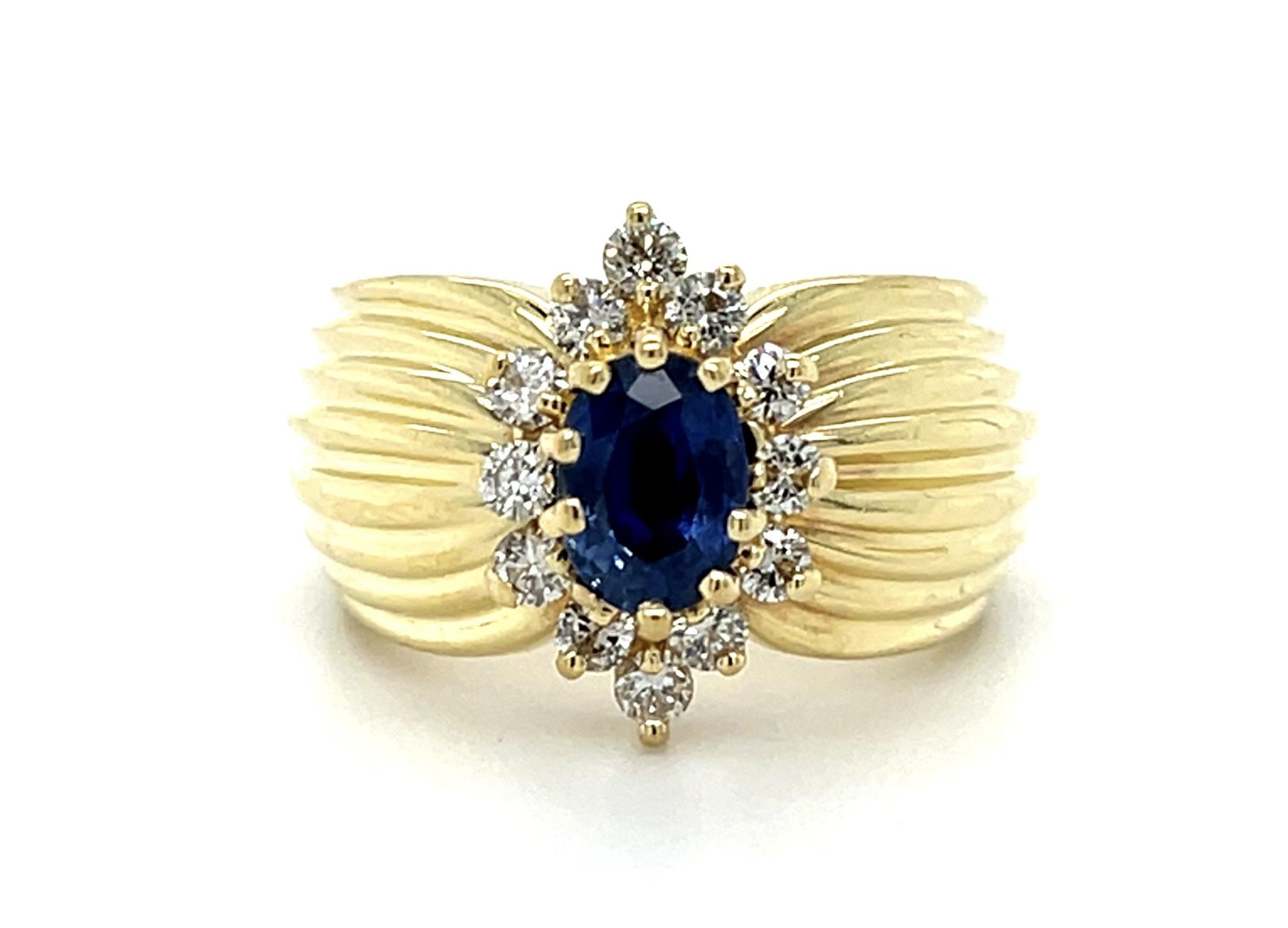 1.50ct Oval Sapphire 18KY Ring