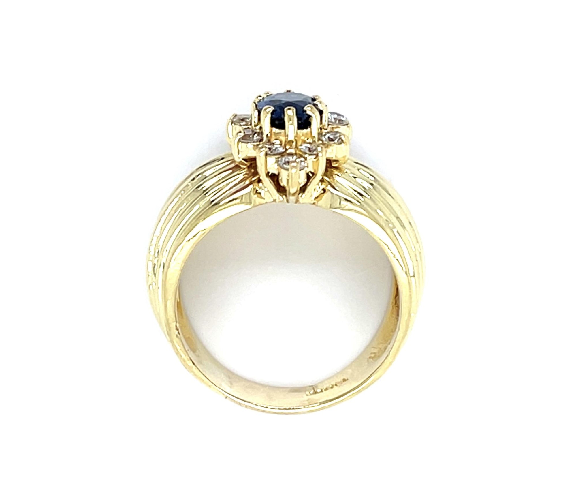 1.50ct Oval Sapphire 18KY Ring