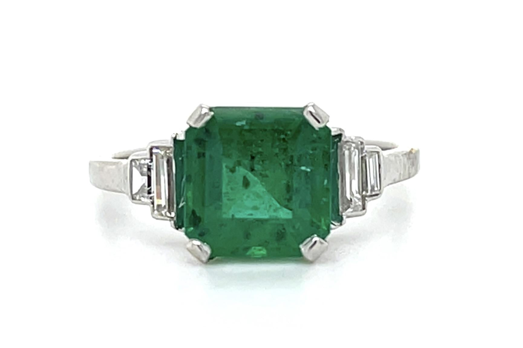 1.82ct Emerald Platinum Ring