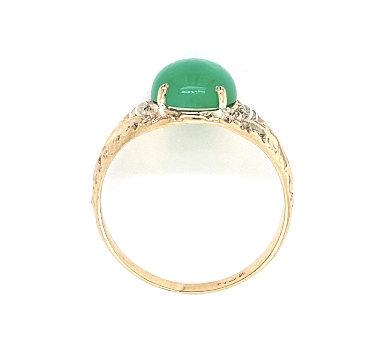 Victorian 4.25ct Jade 14KY Ring (Antique 1890s)
