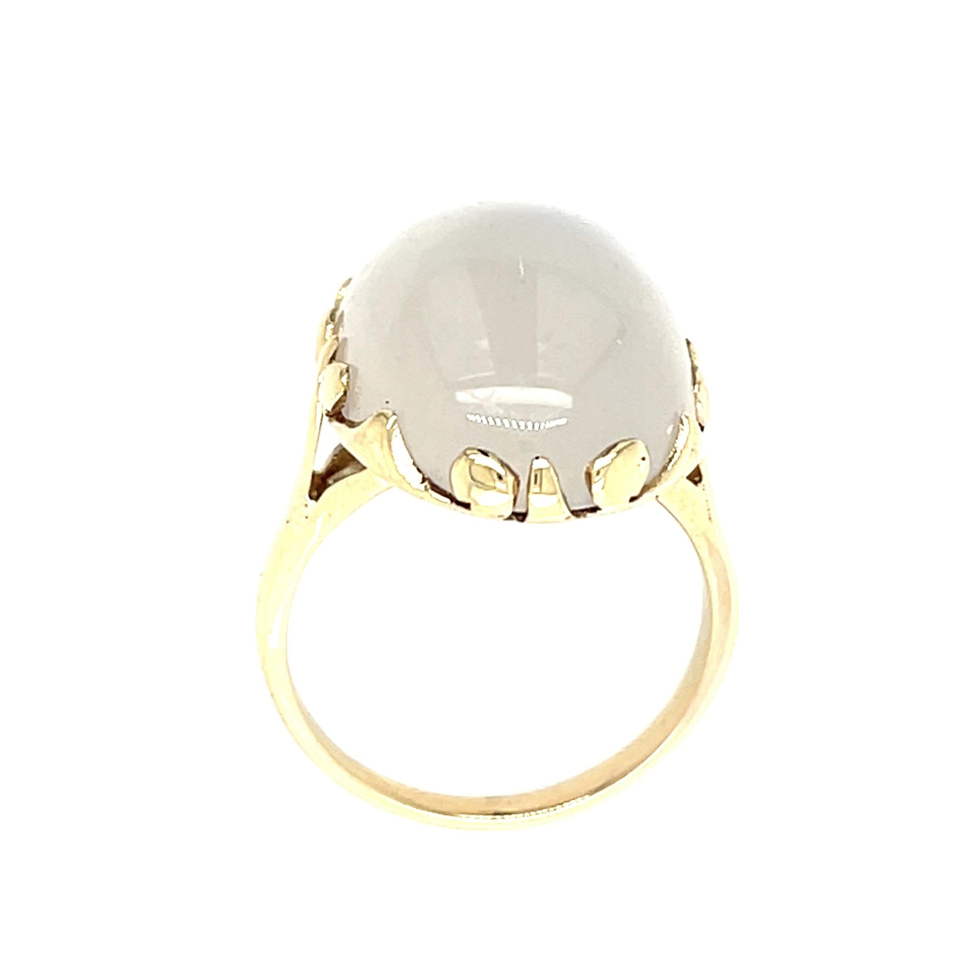 15ct Banded Agate Chalcedony 14KY Ring (Vintage 1950s)
