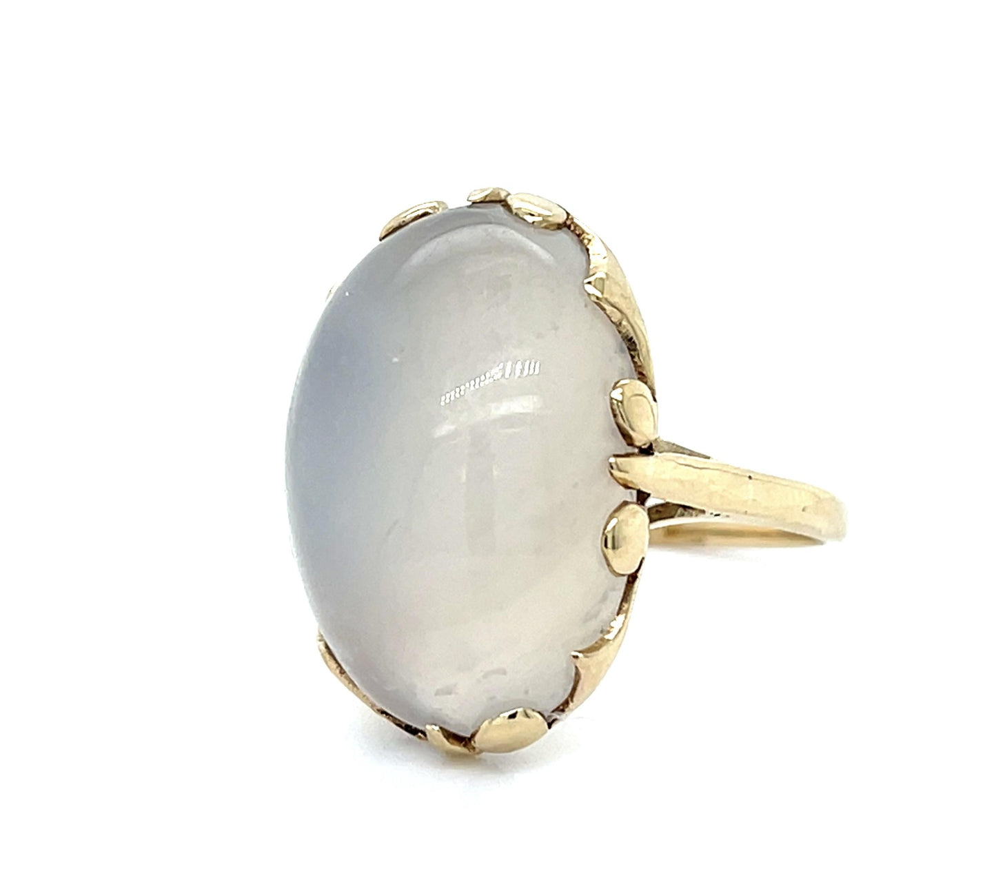 15ct Banded Agate Chalcedony 14KY Ring (Vintage 1950s)