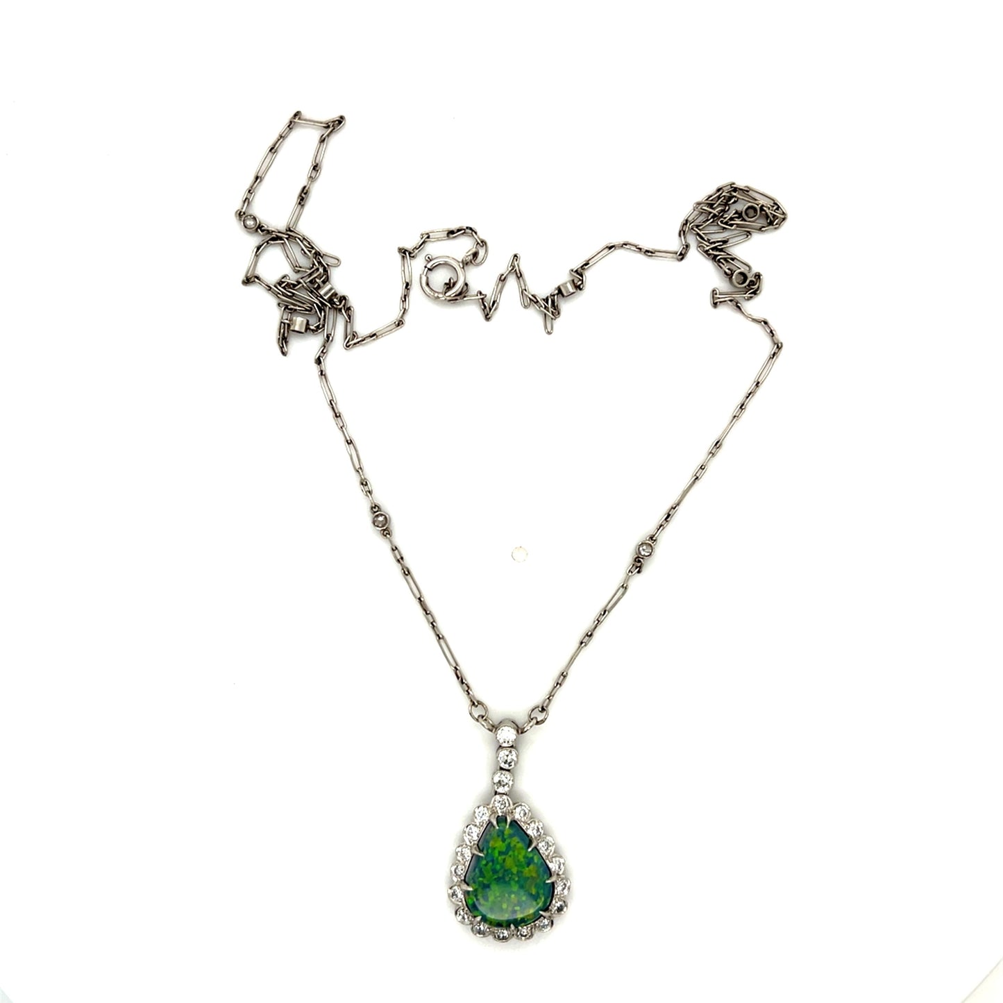 PT Australian Lightning Ridge Opal & Euro cut Dia Pendant 3.39ct(op)