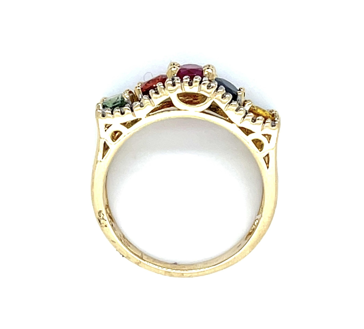 2.50ct Multi-Color Sapphire .22ct Diamond 14KY Ring