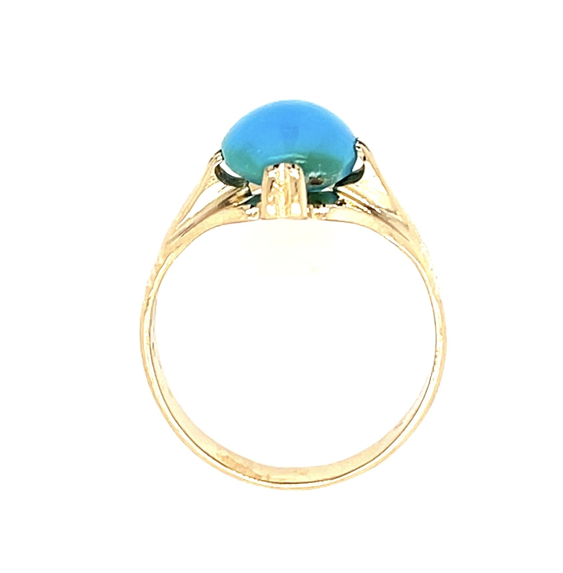 Original 1.50ct Turquoise 18KY Ring (Antique 1910s)