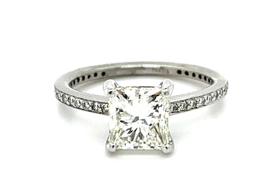 1.70ct Princess-cut Diamond 18KW Solitaire Ring