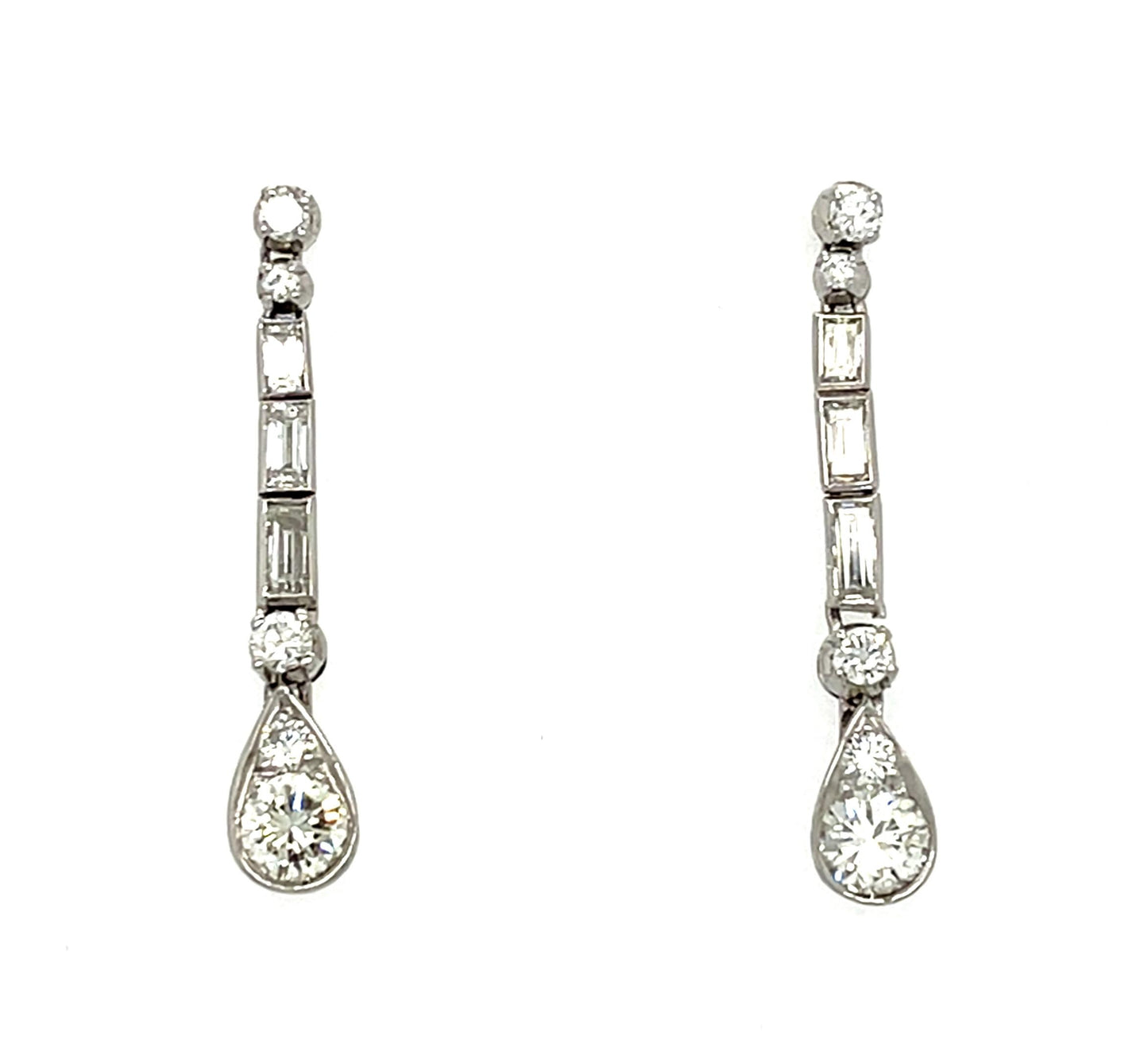 .80ct Diamond (Two Round Diamonds) Platinum Drop Earrings