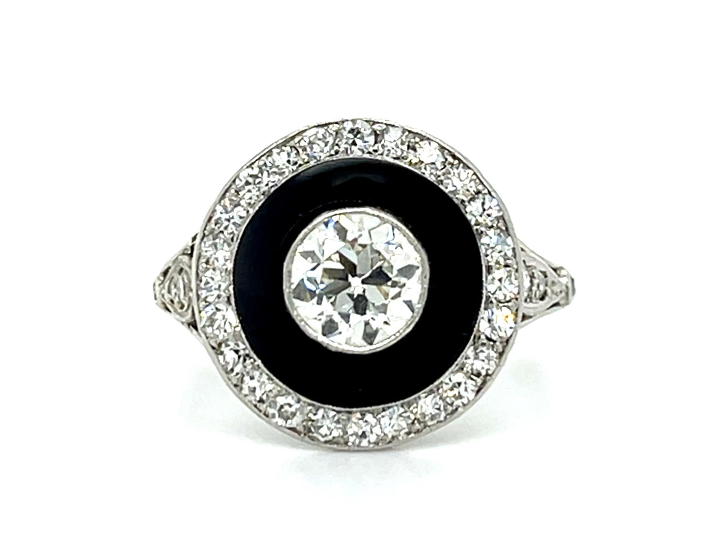 Art Deco .95ct OEC Dia PT Antique Ring (Antique 1920s)