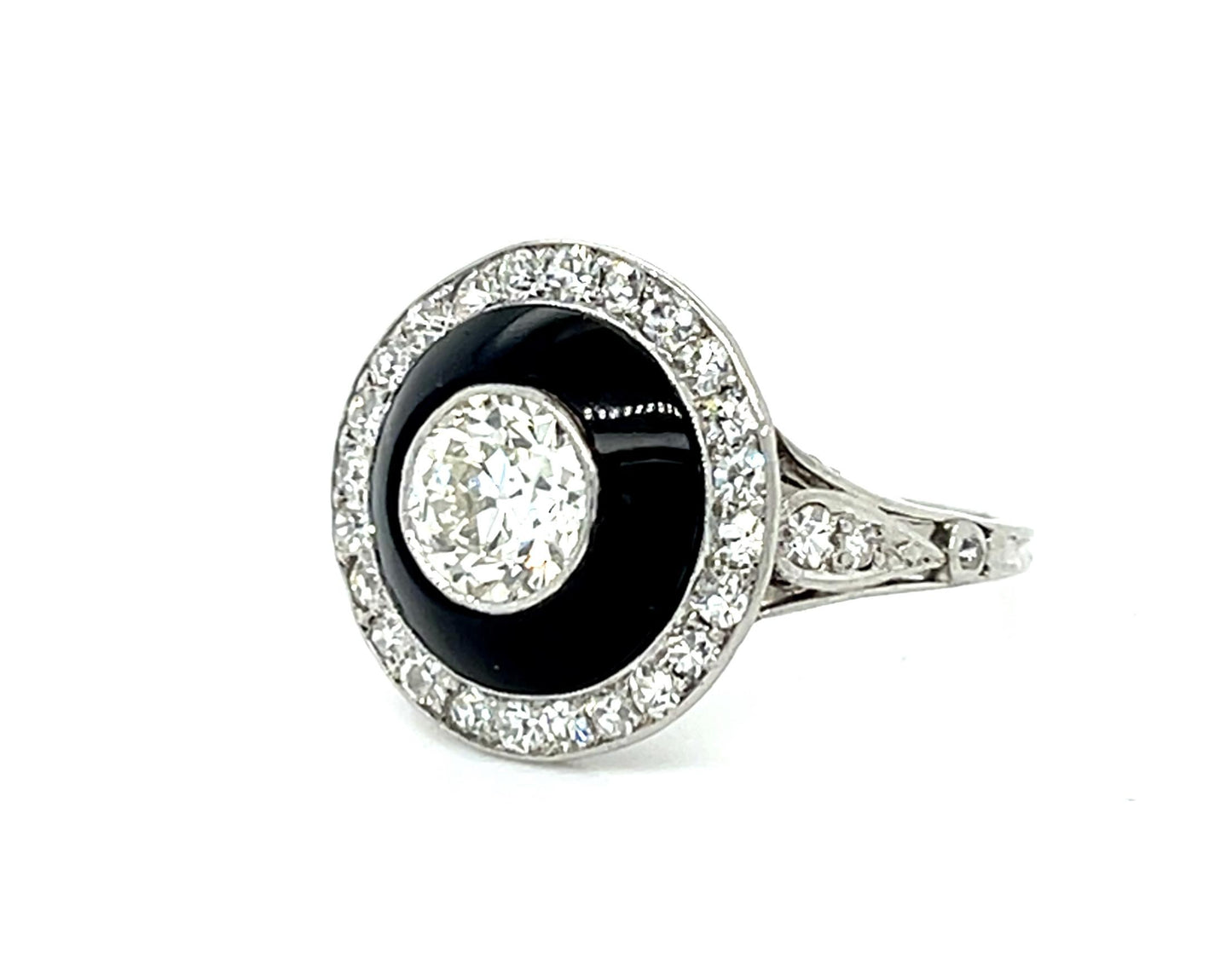 Art Deco .95ct OEC Dia PT Antique Ring (Antique 1920s)
