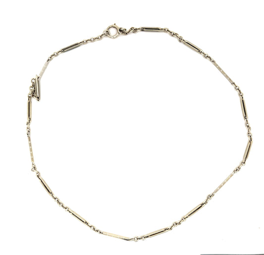 14KW White Gold Art Deco Chain Necklace (Vintage 1930s)