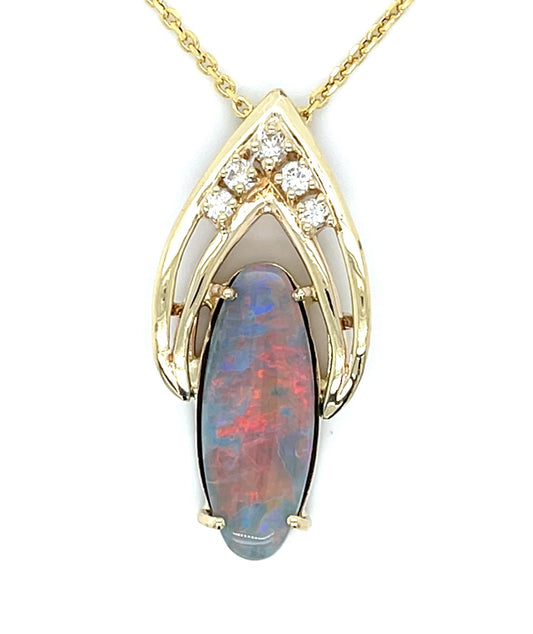 6.50ct Australian Opal 14KY Pendant