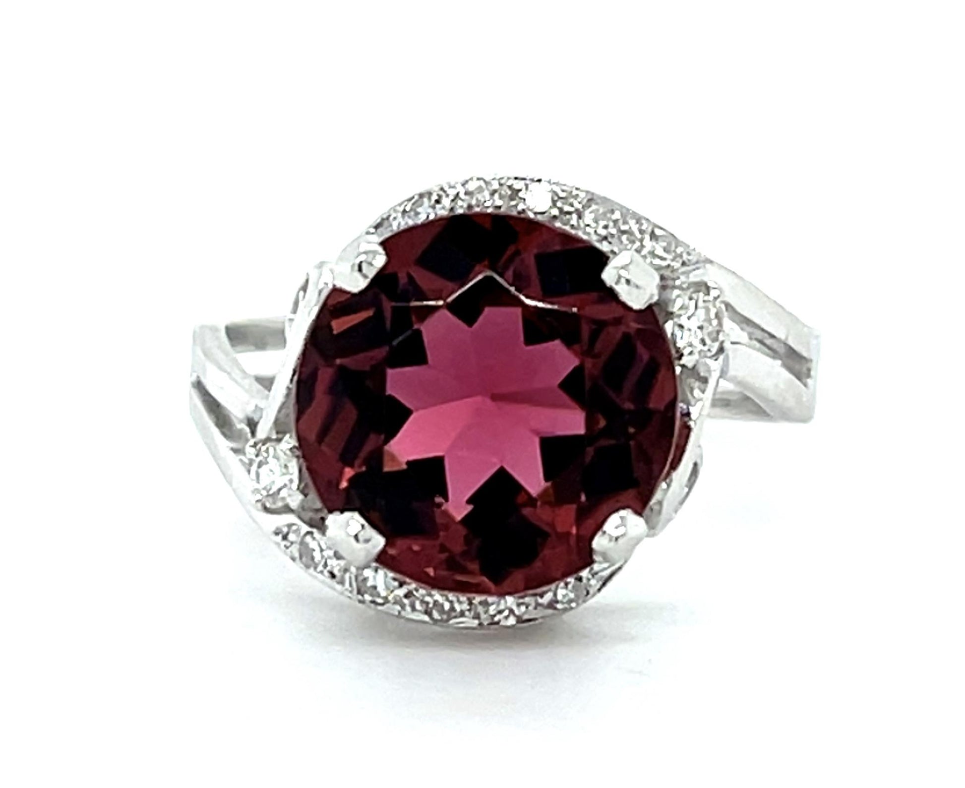 Original Art Deco 4.50ct Pink Tourmaline Platinum+Palladium Ring (Vintage 1930s)