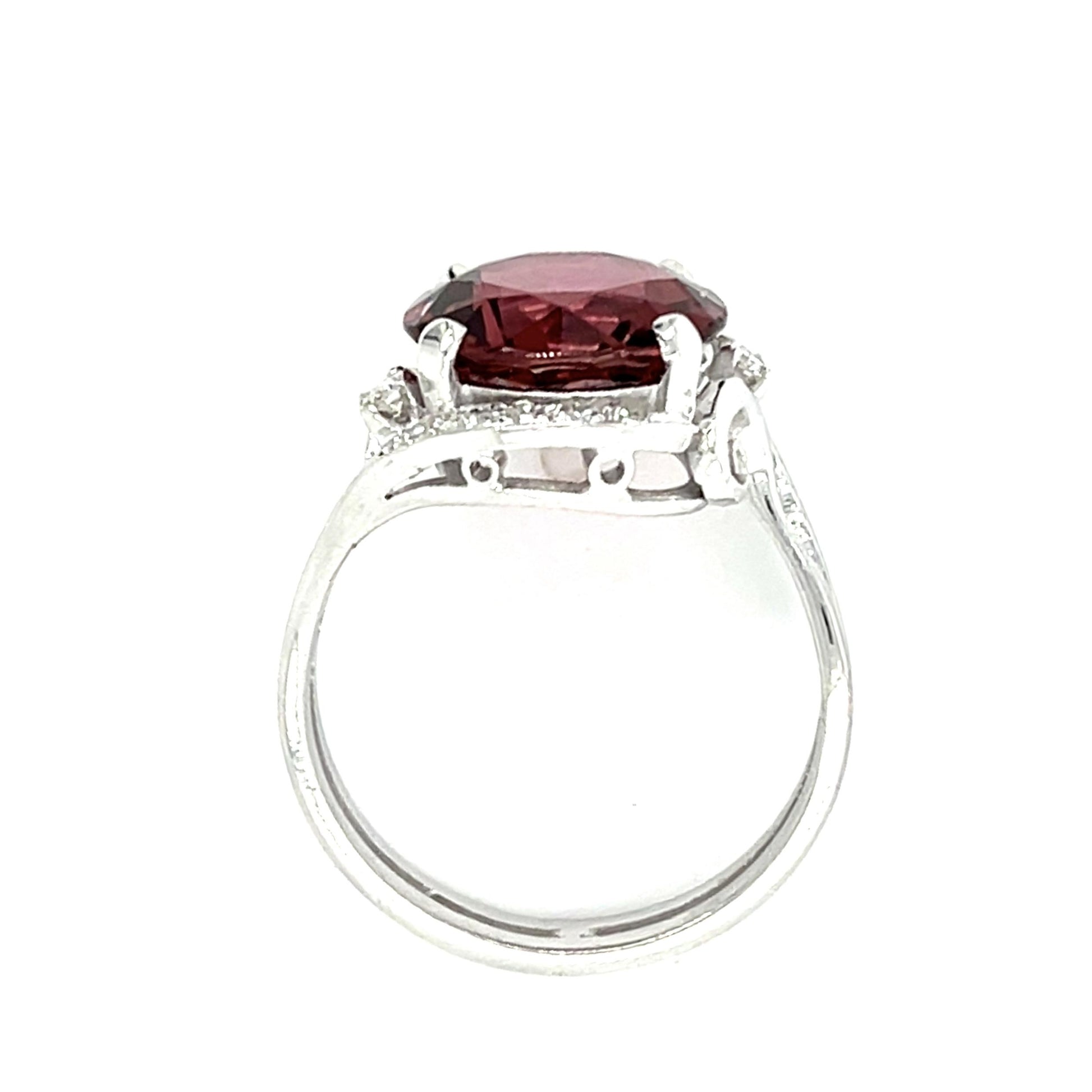 Original Art Deco 4.50ct Pink Tourmaline Platinum+Palladium Ring (Vintage 1930s)