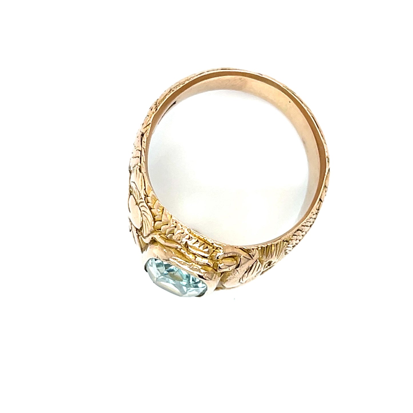 4ct Aquamarine 12KY Men's Ring (Antique 1920s)