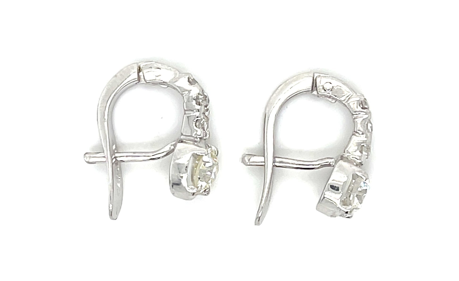 .97ct Old European-cut Diamond 14KW Earrings