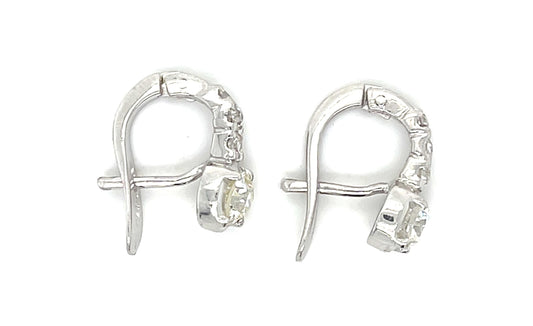 .97ct Old European-cut Diamond 14KW Earrings