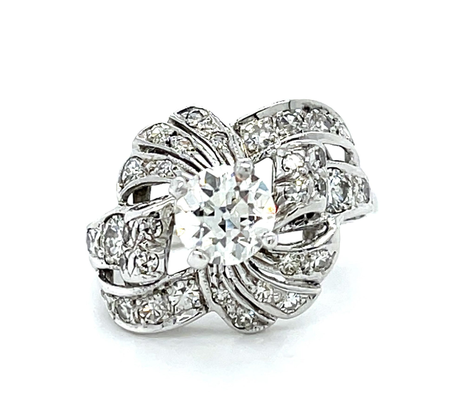 Original 1.12ct I VS1 Old European Diamond (No Cert) 14KW Ring (Vintage 1930s)