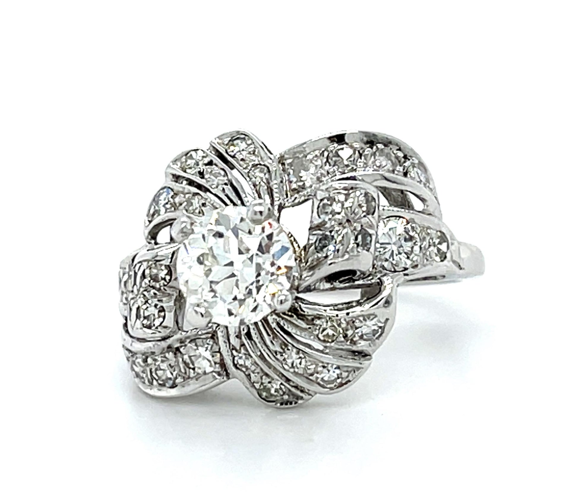 Original 1.12ct I VS1 Old European Diamond (No Cert) 14KW Ring (Vintage 1930s)
