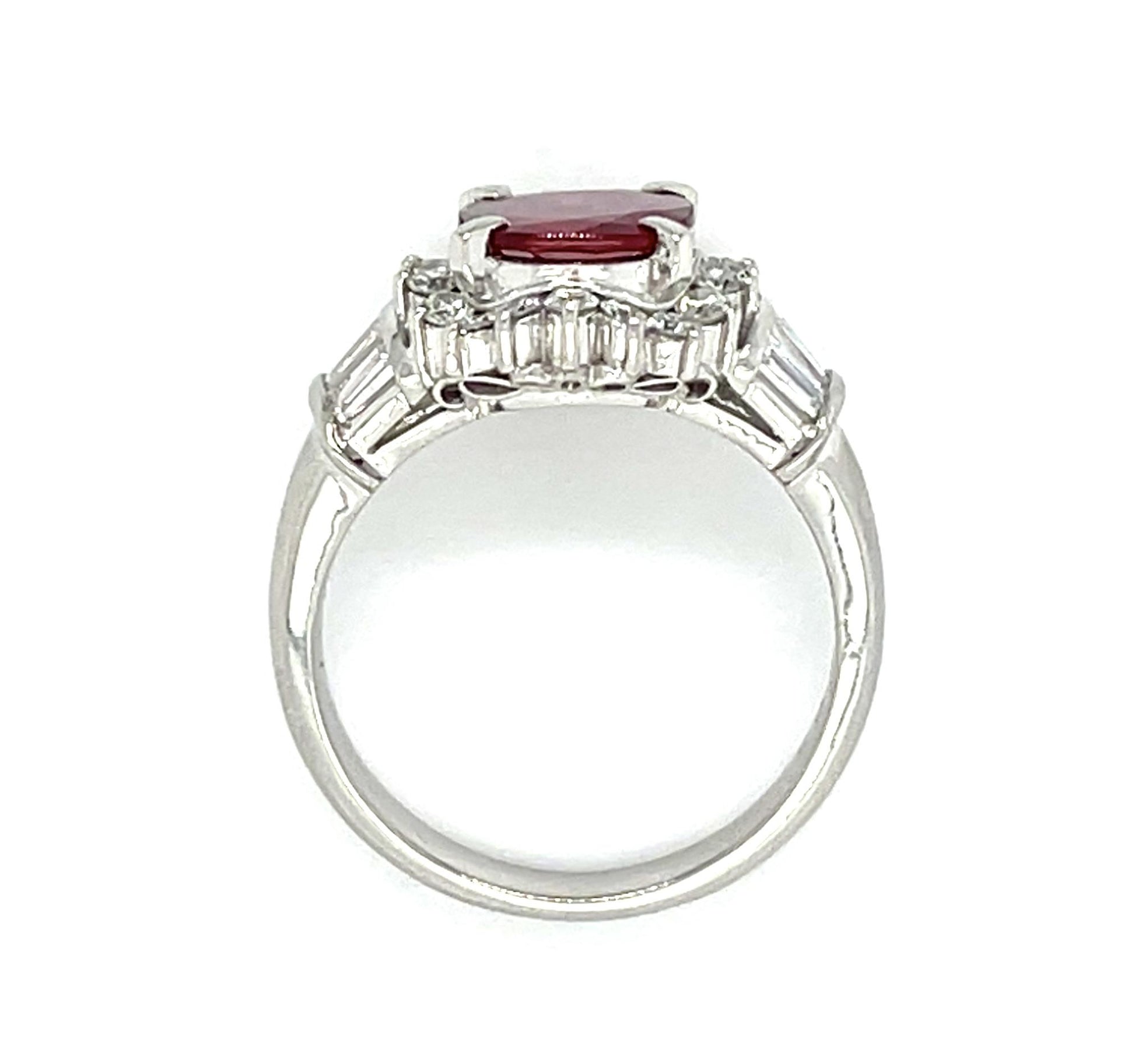 1.17ct Ruby Platinum Ring