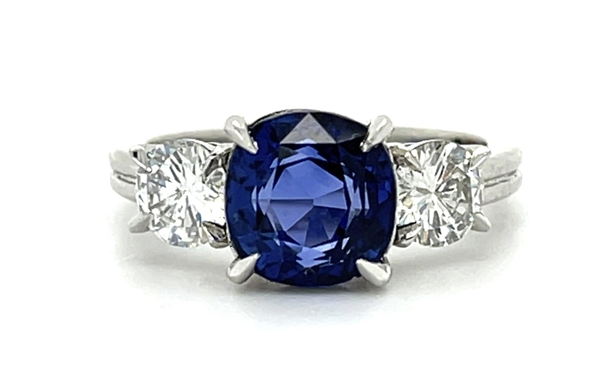 3.48ct Cushion Sapphire Platinum Ring