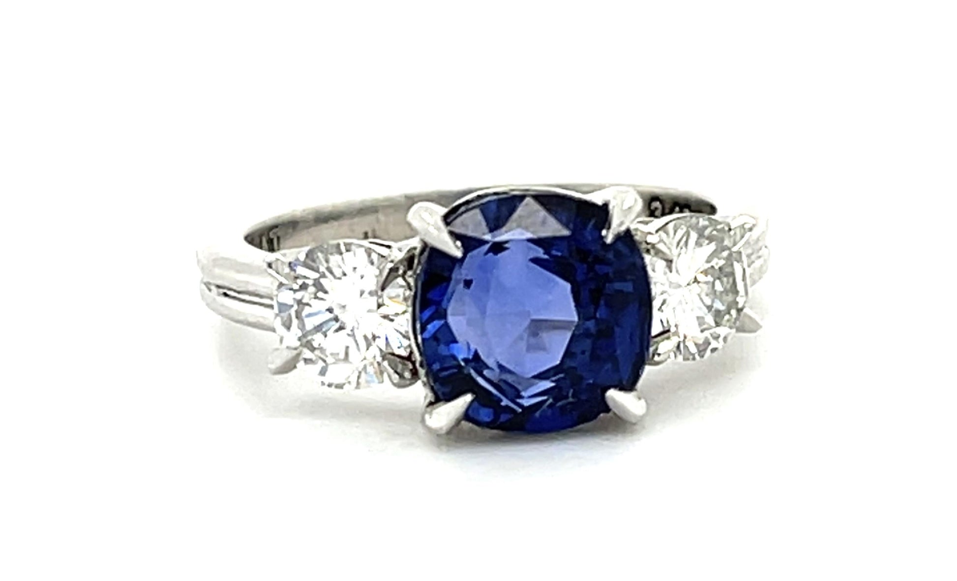 3.48ct Cushion Sapphire Platinum Ring