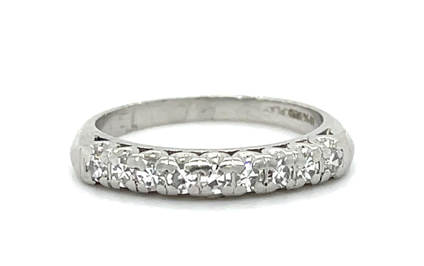 Original Art Deco .32ct Diamond Platinum Band Ring (Vintage 1930s)