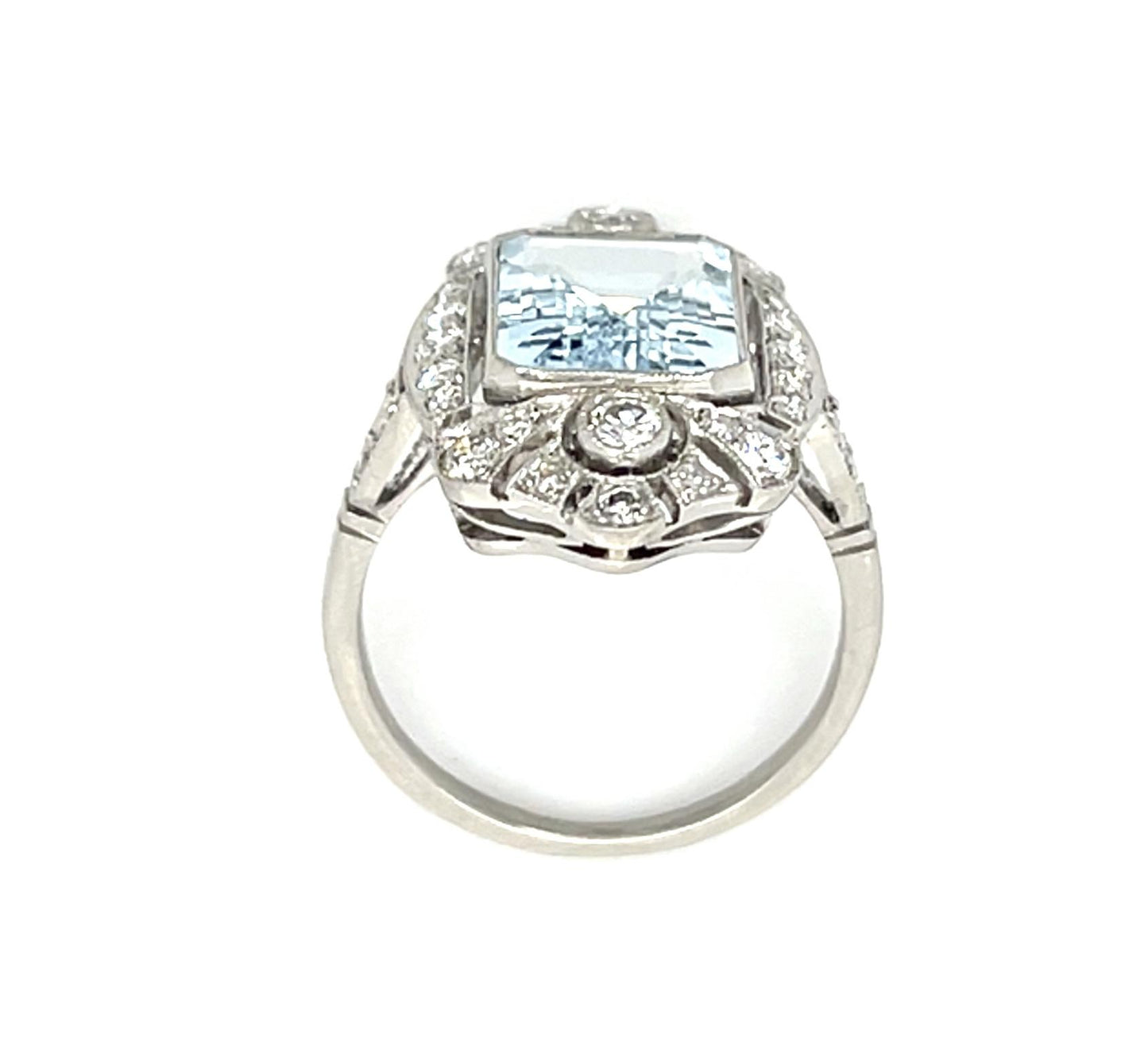 2.96ct Aquamarine Platinum Handmade Ring