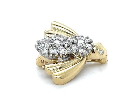 .86ct Diamond 14KY Bee Brooch (Vintage 1960s)