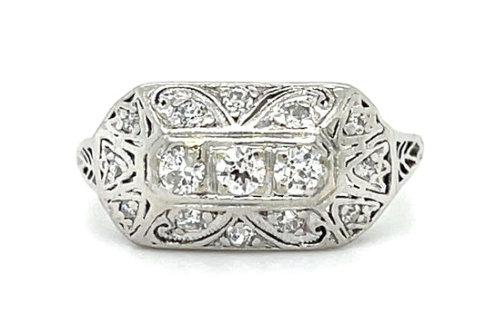 Original Art Deco .40ct Diamond Platinum Ring (Vintage 1930s)
