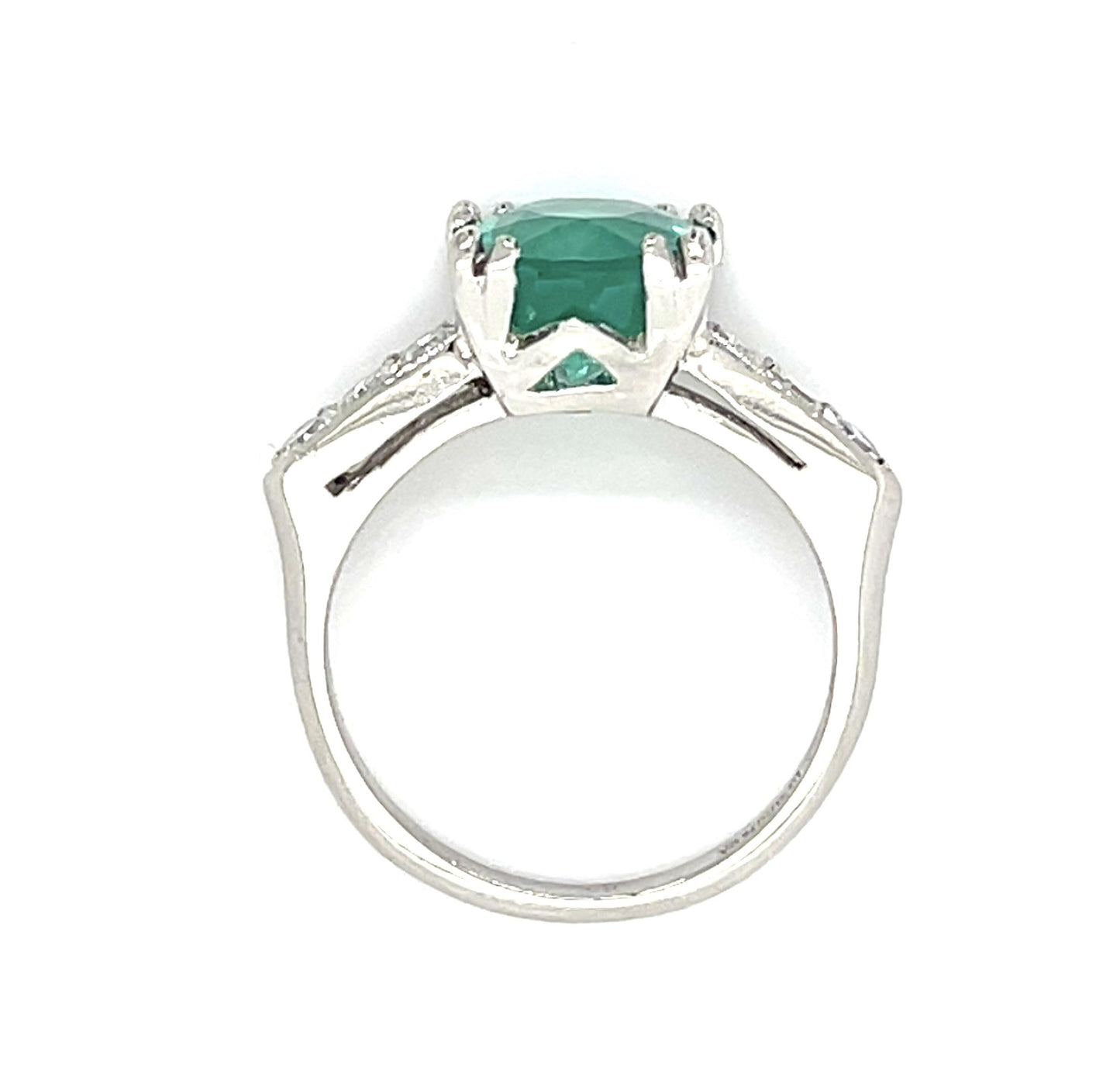 2.45ct Emerald Platinum Ring (Vintage 1950s)