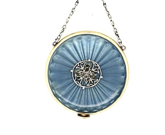 Original Edwardian Enamel Pendant Necklace (Antique 1900s)
