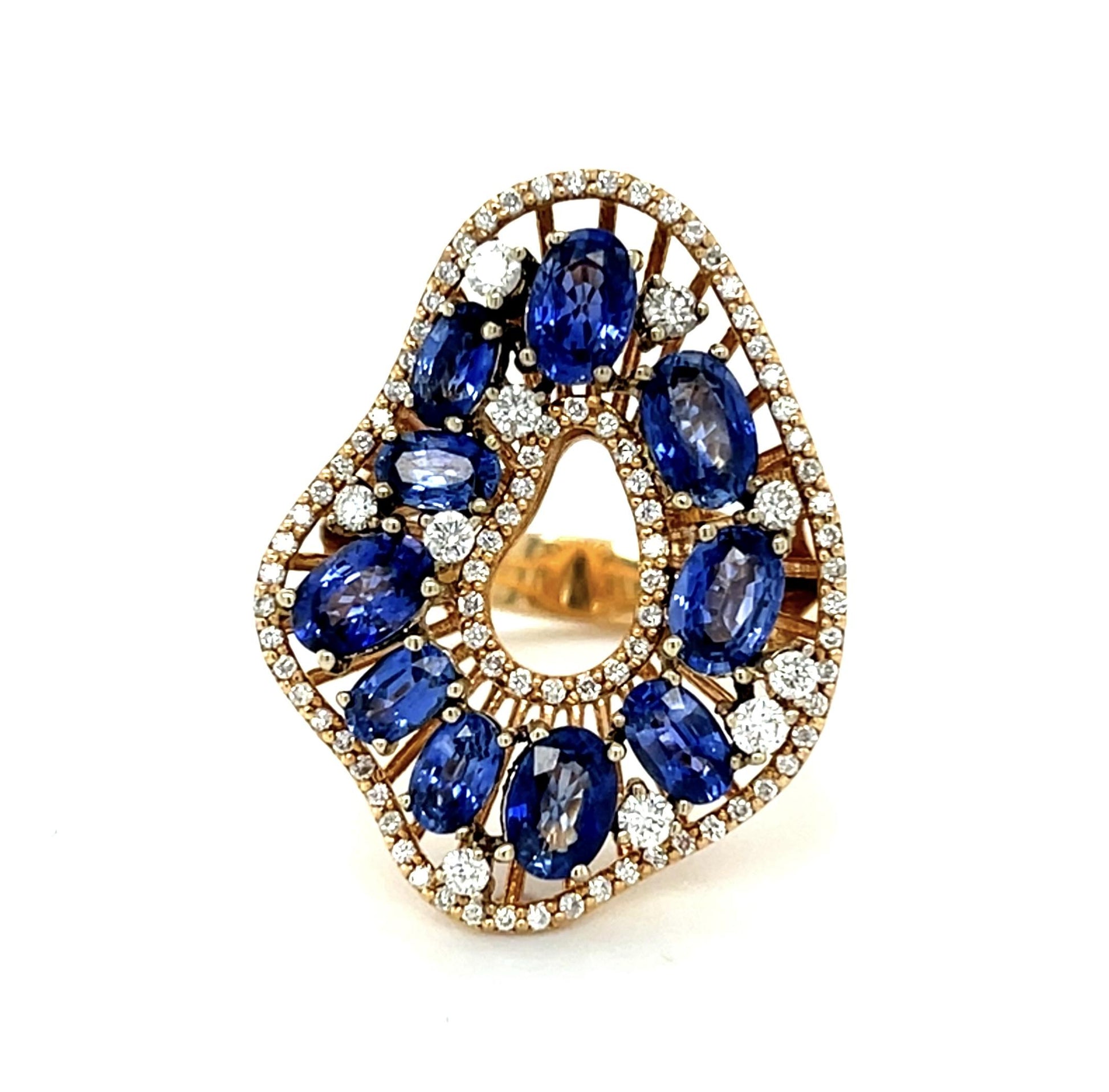 5.14ct Sapphire 18KY Ring