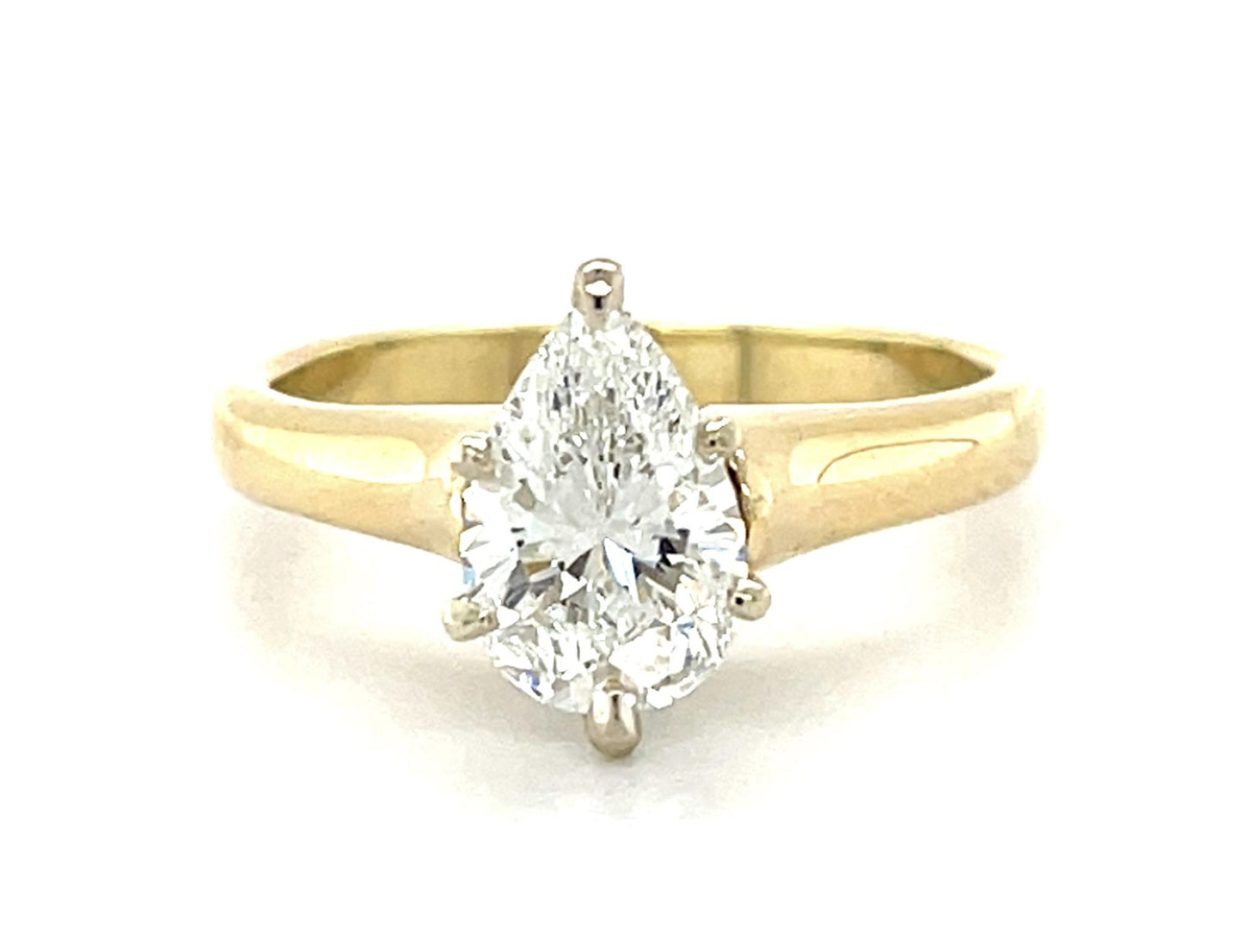 1.20ct G VVS2 Pear Diamond (No Cert) 14KY Ring