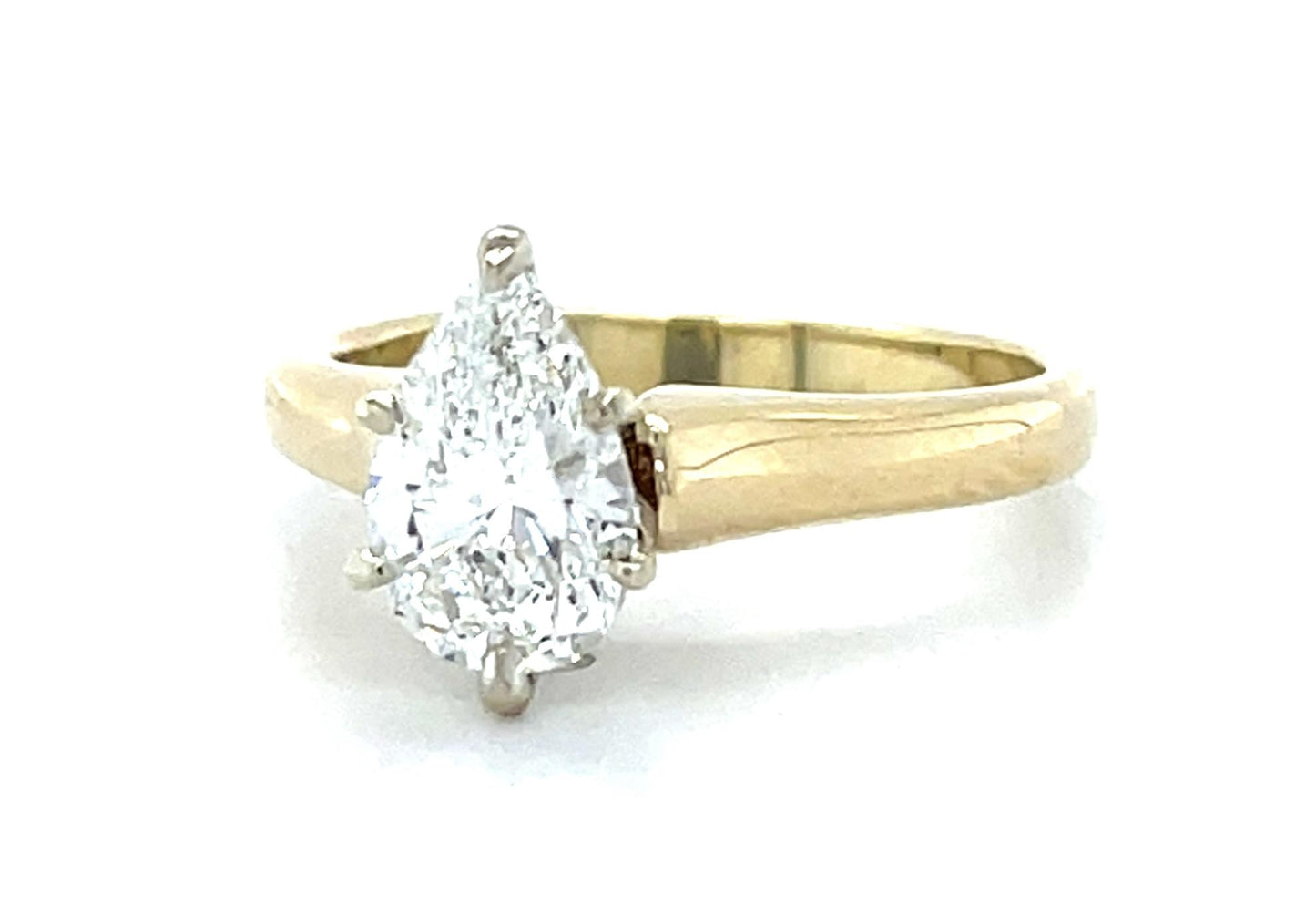 1.20ct G VVS2 Pear Diamond (No Cert) 14KY Ring