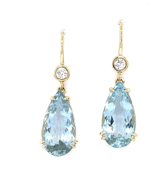 14ct Aquamarine 10KY Earrings