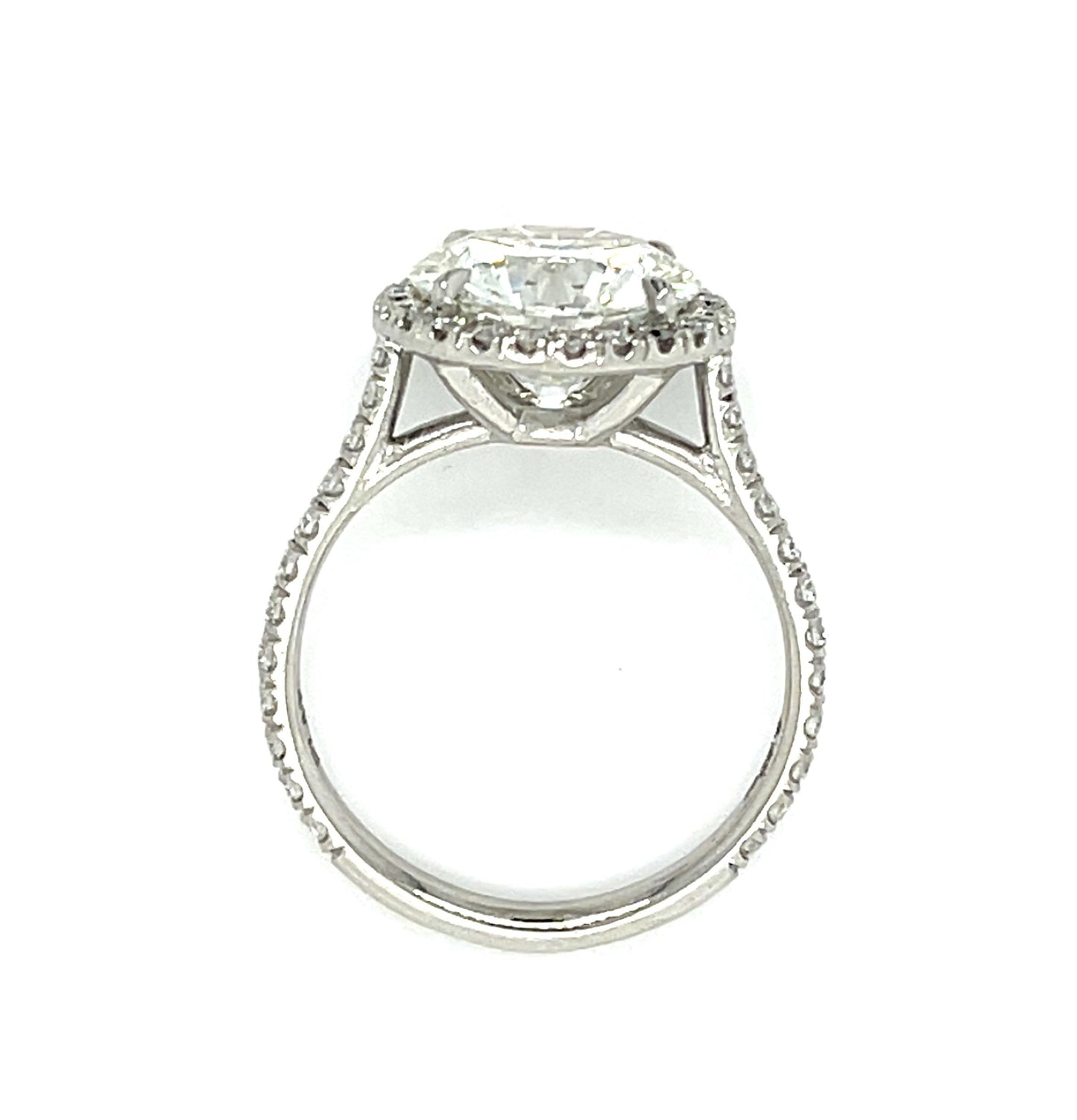 3.37ct H VS1 Round Diamond PT Halo Ring