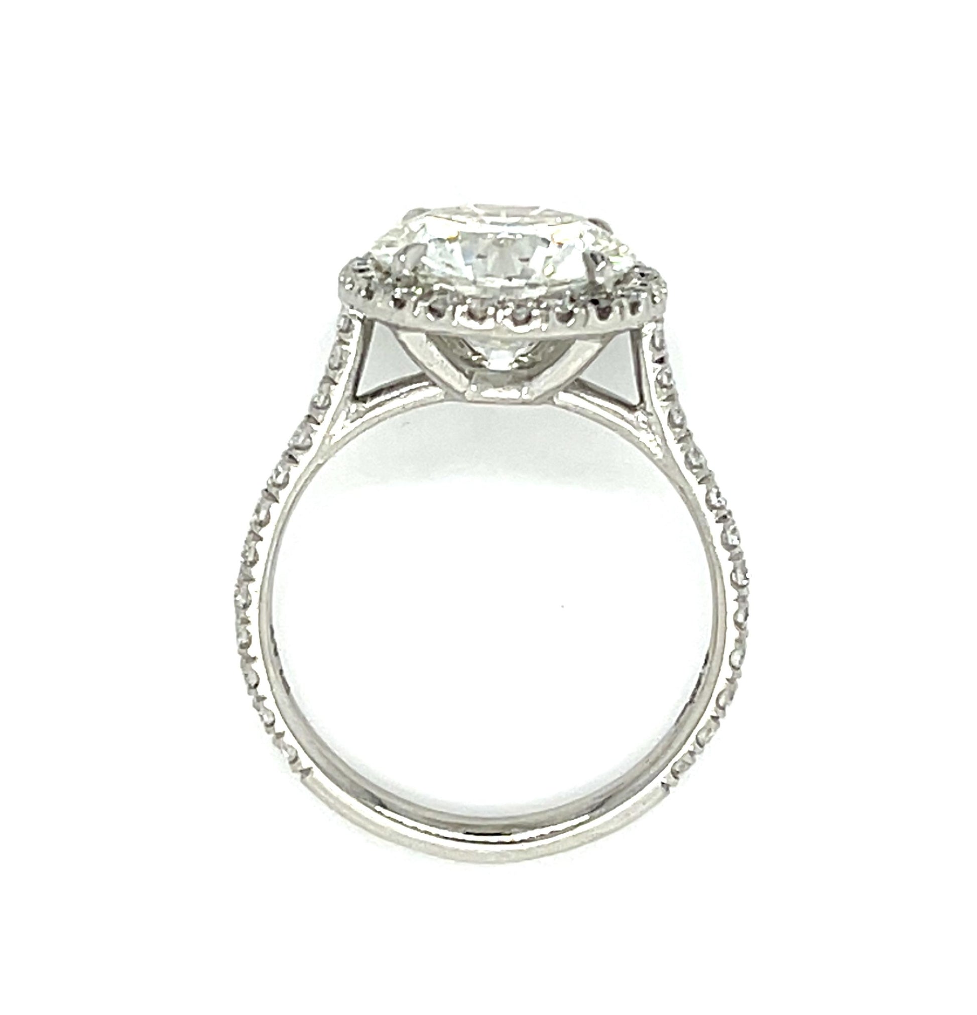 3.37ct H VS1 Round Diamond PT Halo Ring
