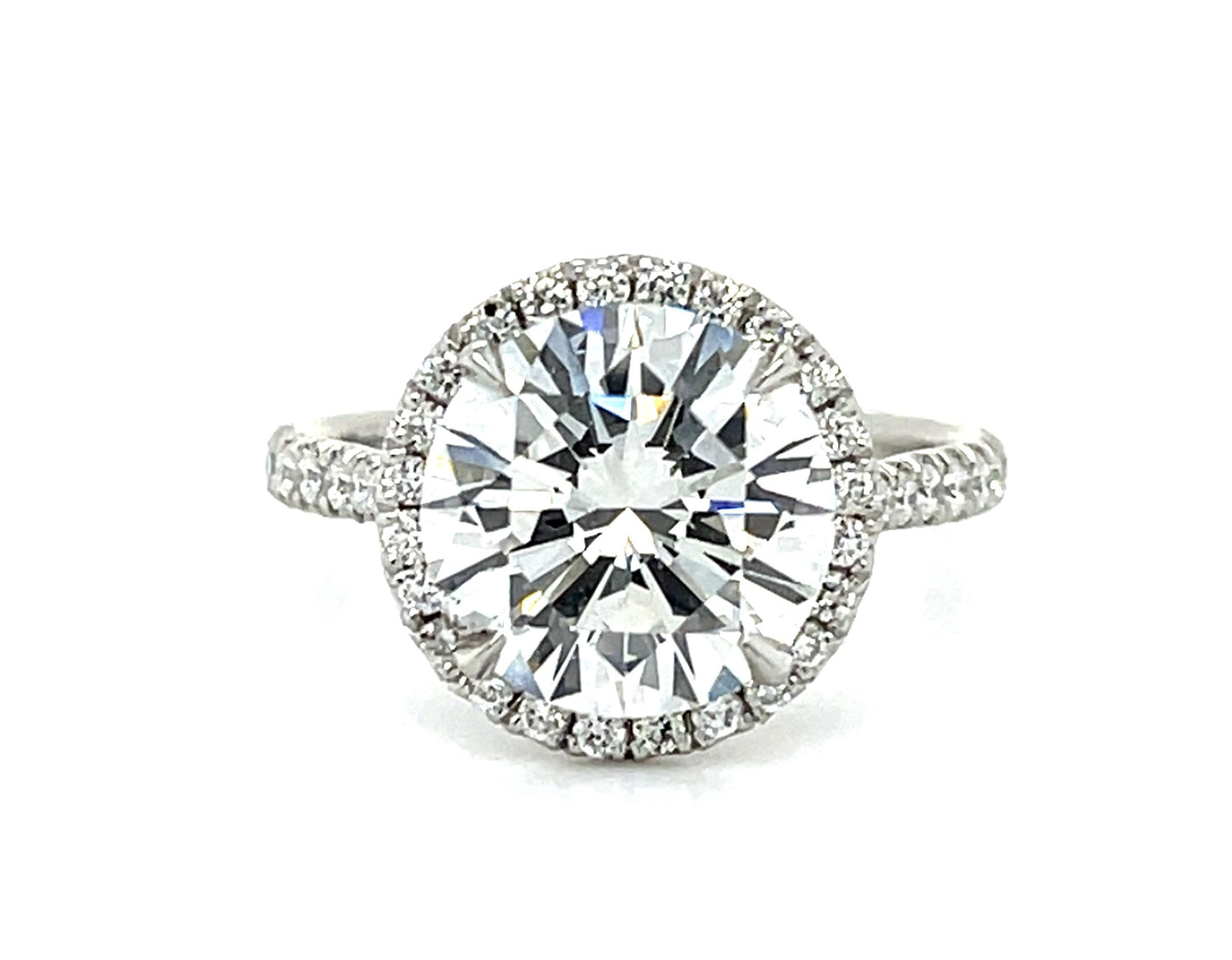 3.37ct H VS1 Round Diamond PT Halo Ring