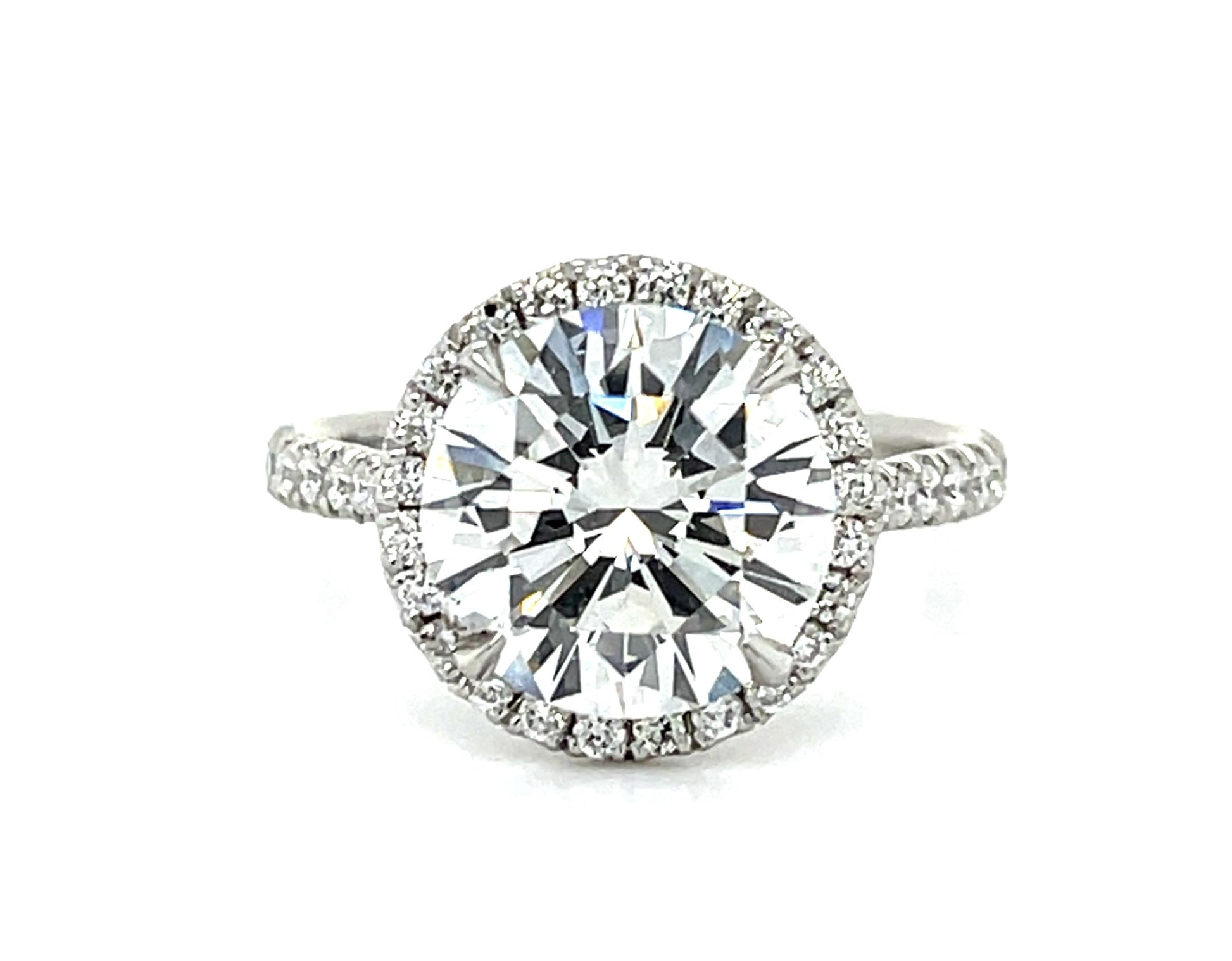 3.37ct H VS1 Round Diamond PT Halo Ring