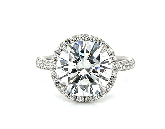 3.37ct H VS1 Round Diamond PT Halo Ring