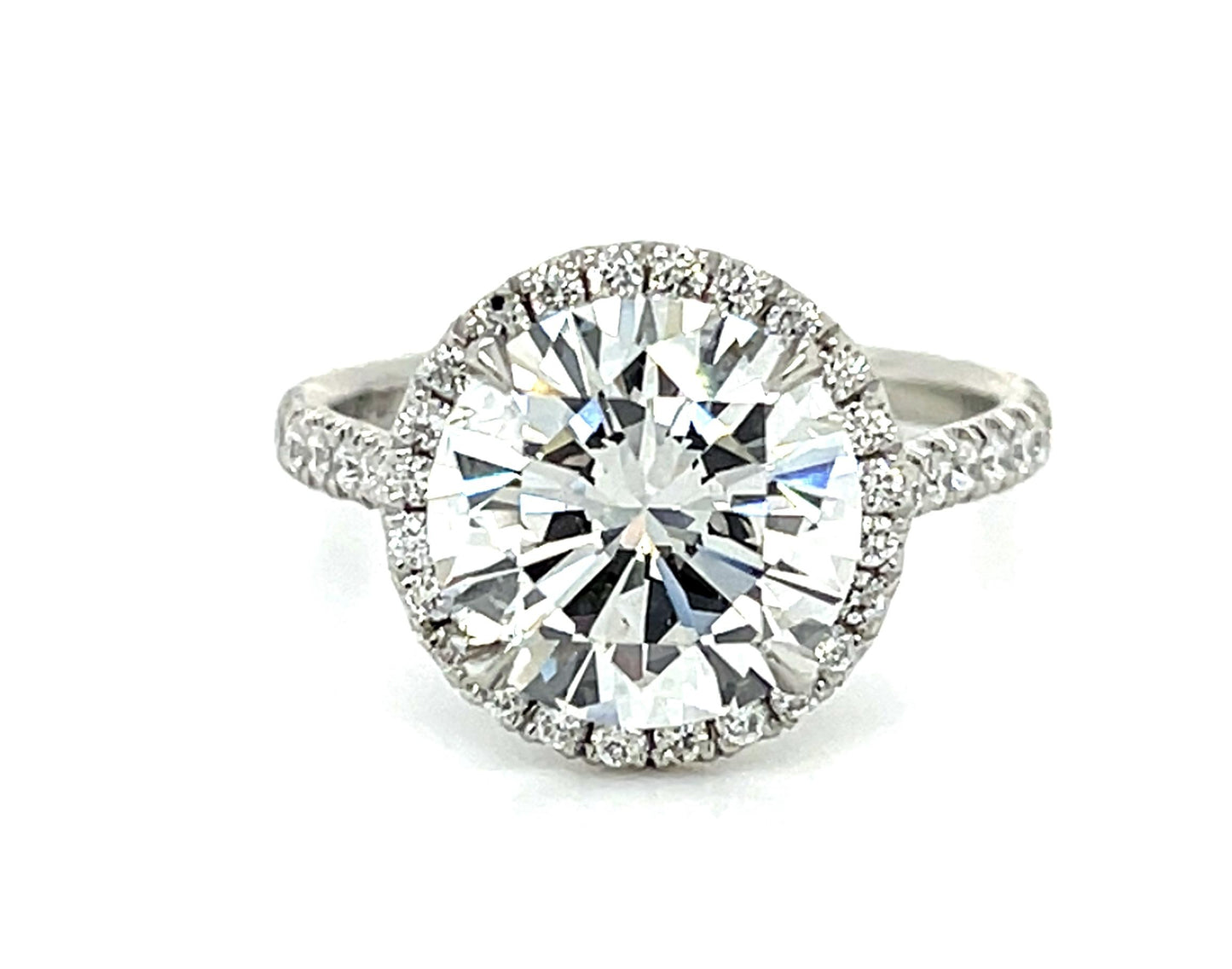 3.37ct H VS1 Round Diamond PT Halo Ring
