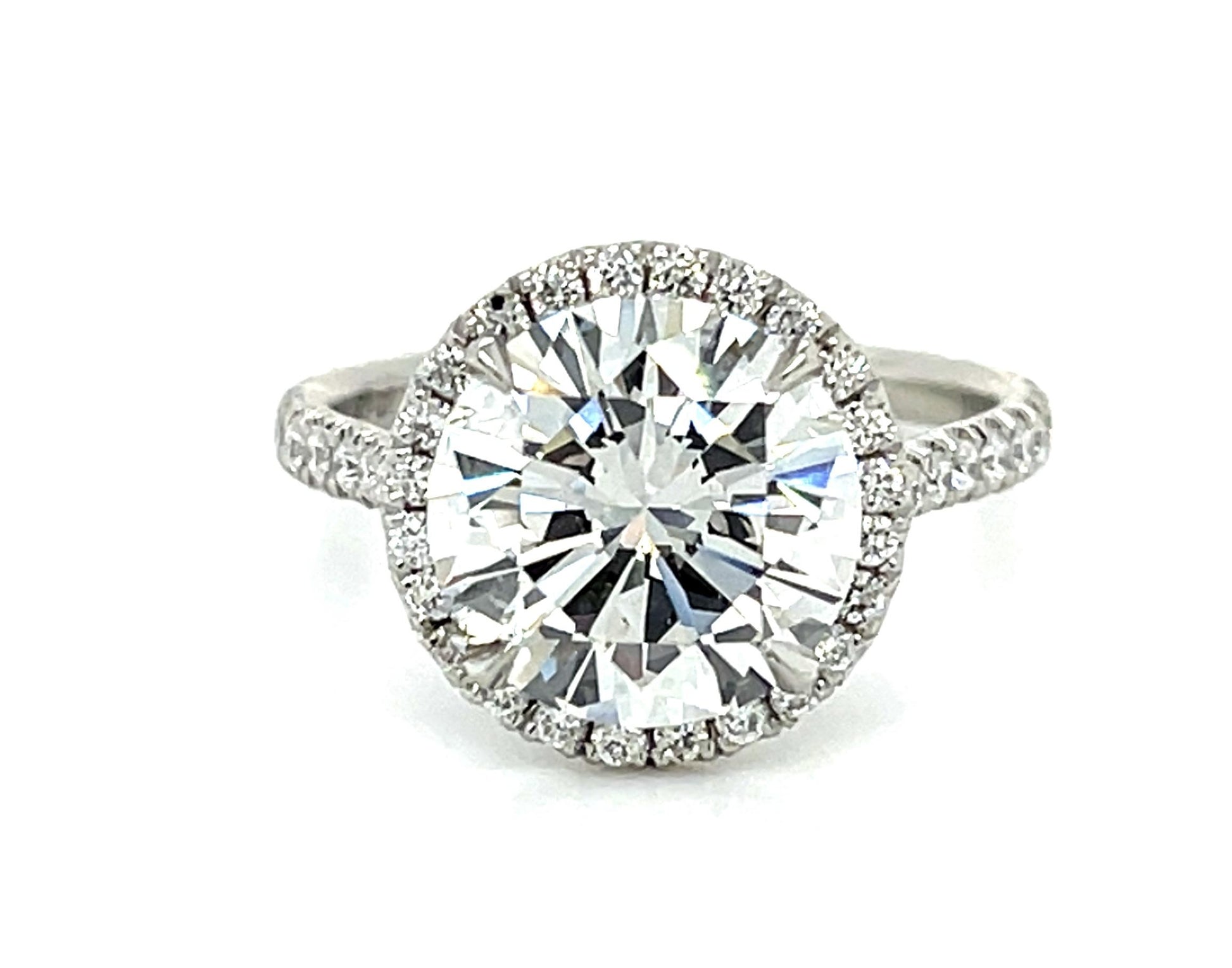 3.37ct H VS1 Round Diamond PT Halo Ring