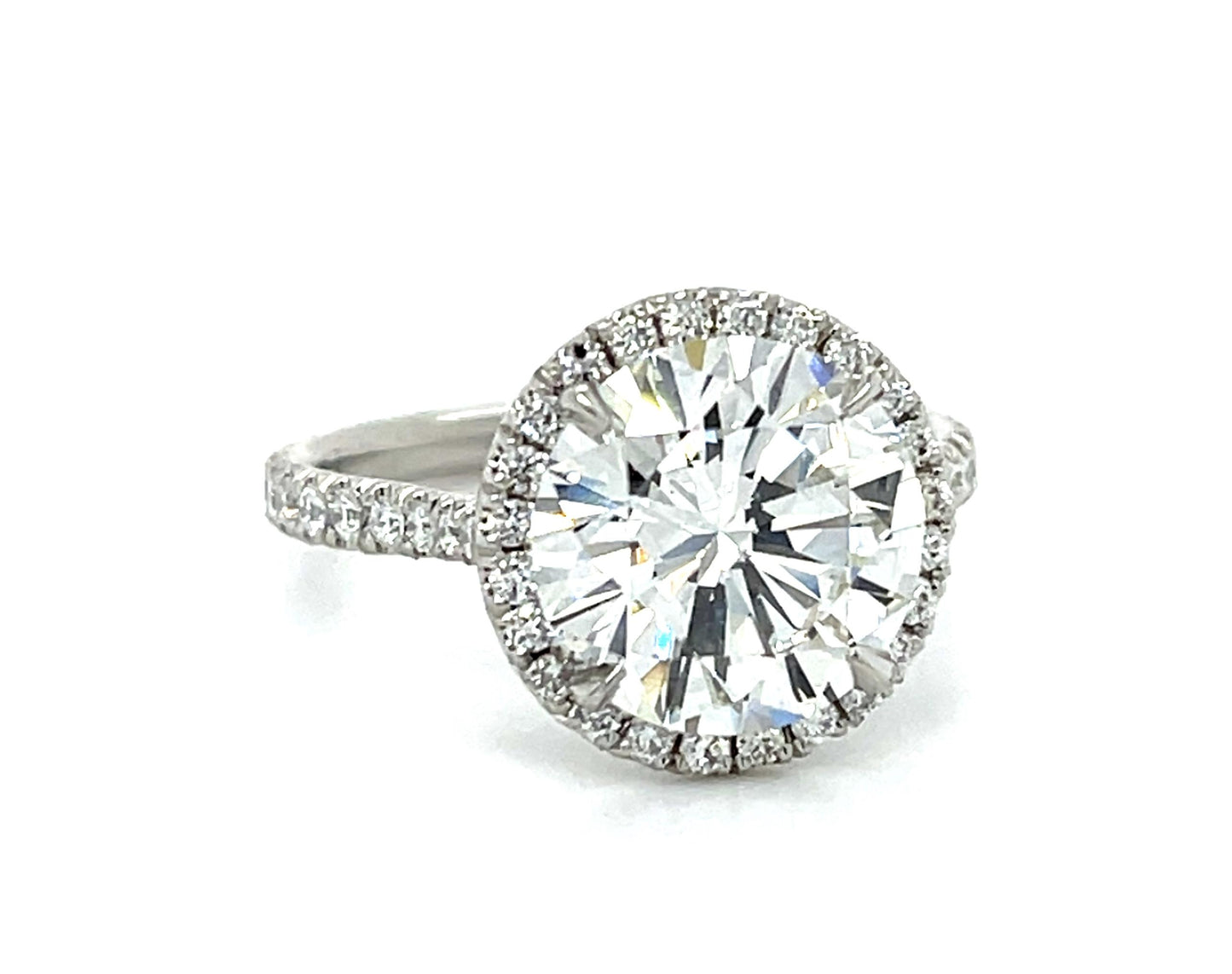 3.37ct H VS1 Round Diamond PT Halo Ring