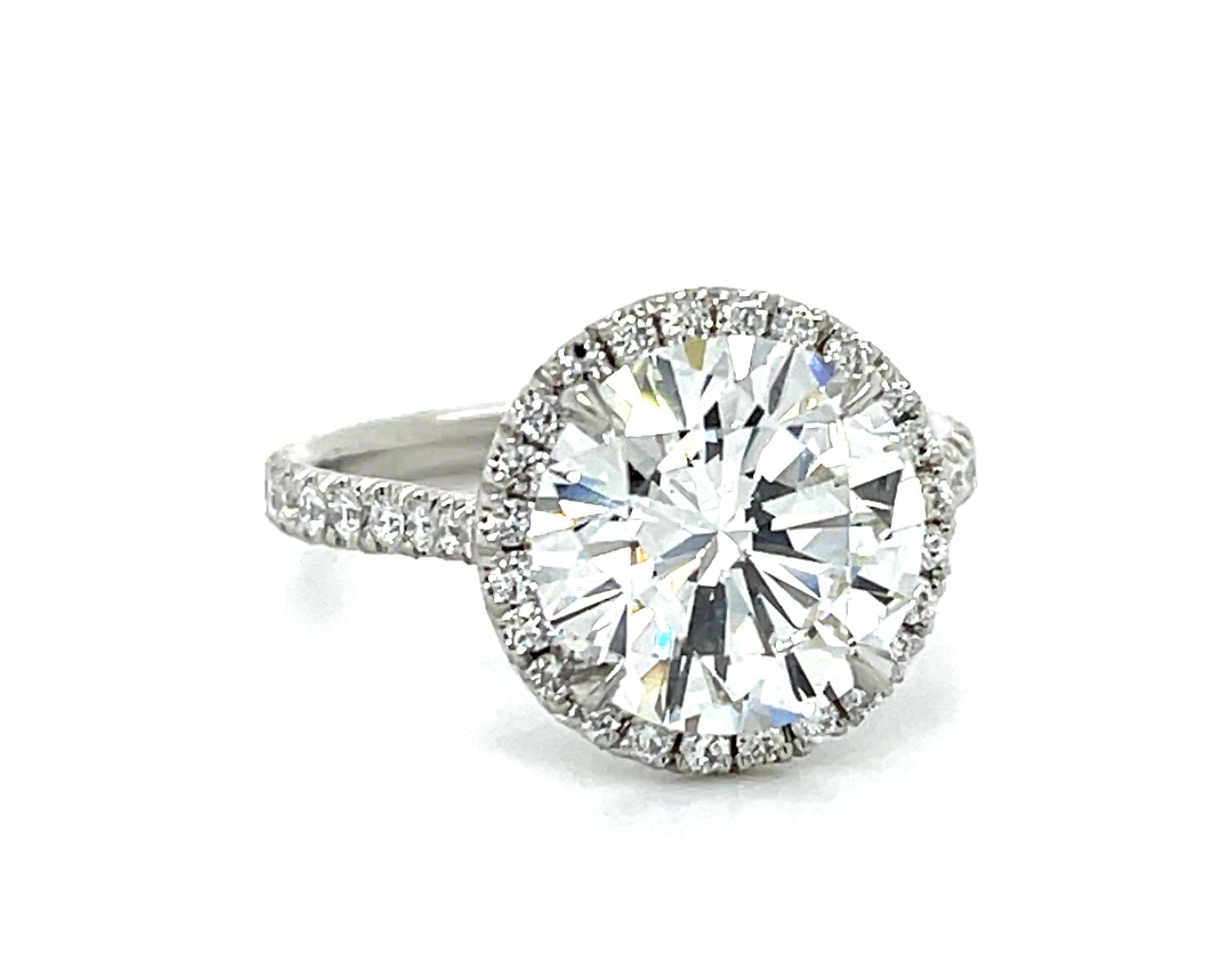 3.37ct H VS1 Round Diamond PT Halo Ring