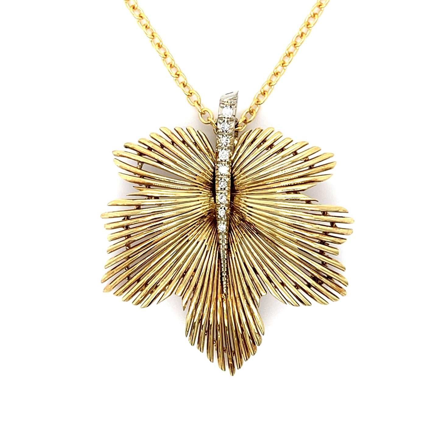 Italian .24ct Diamond 18K 2 Tone Pendant (Vintage 1960s)