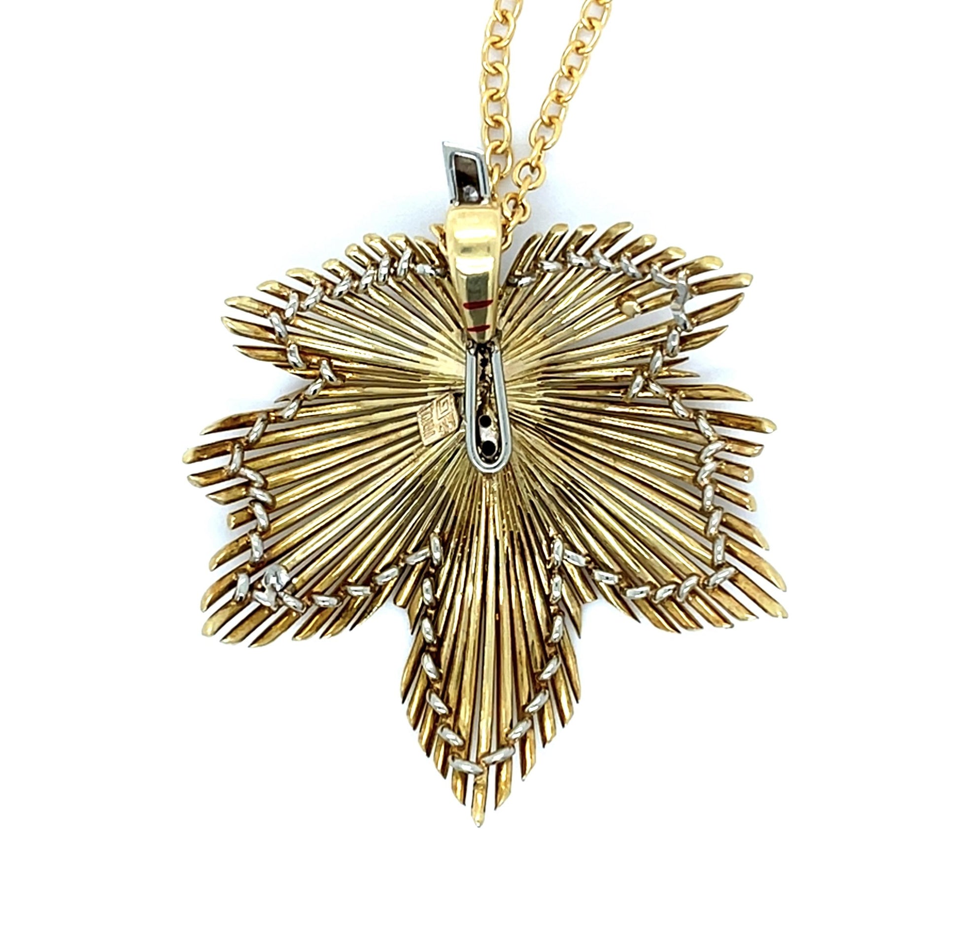 Italian .24ct Diamond 18K 2 Tone Pendant (Vintage 1960s)