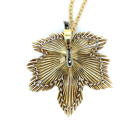 Italian .24ct Diamond 18K 2 Tone Pendant (Vintage 1960s)