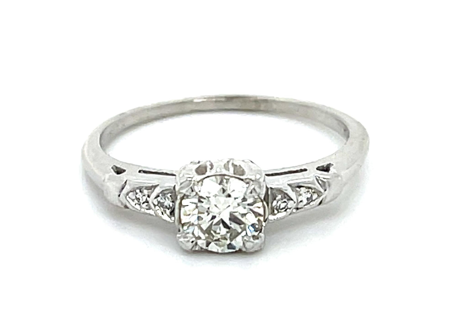 .52ct Round Diamond Platinum Ring (Vintage 1940s)