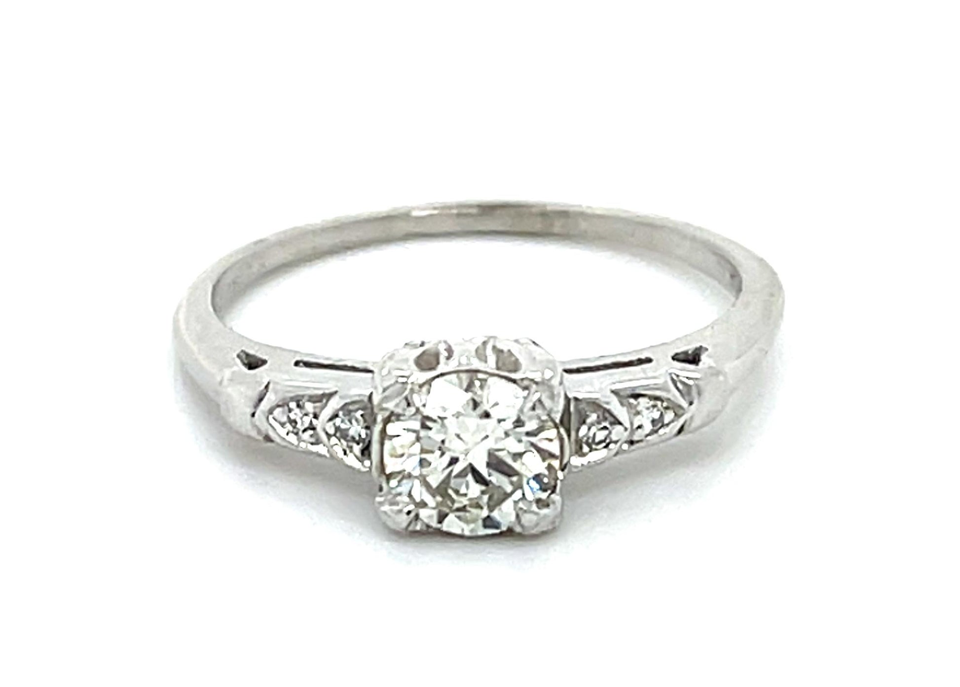 .52ct Round Diamond Platinum Ring (Vintage 1940s)