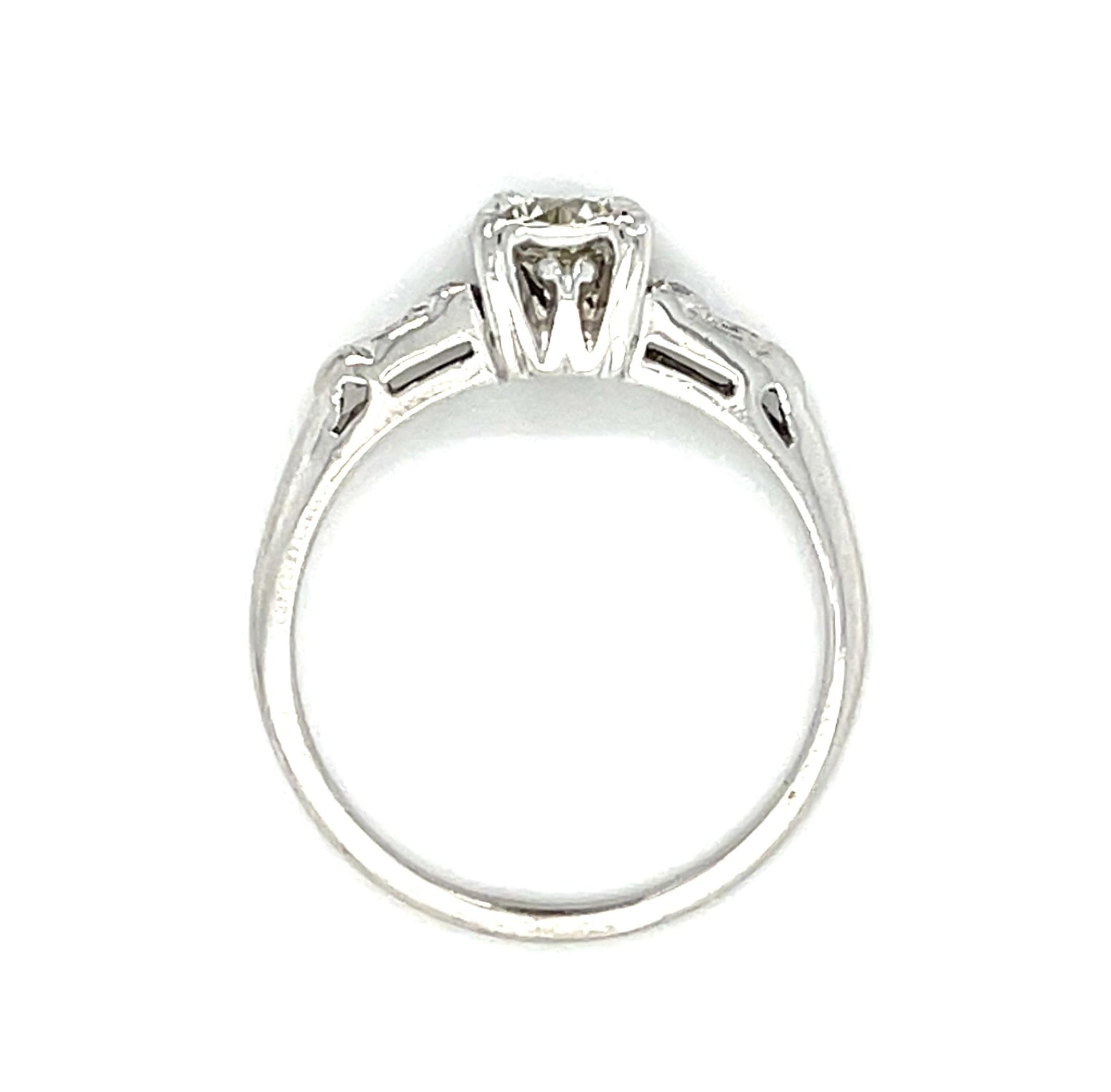 .52ct Round Diamond Platinum Ring (Vintage 1940s)